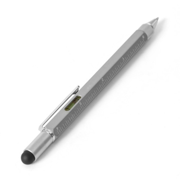 Ручка MULTI-TOOL 5 в 1, метал — червоний