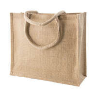 Сумка IVONA, джут 350 г(м2), 40х15х35 см — натуральний/чорний