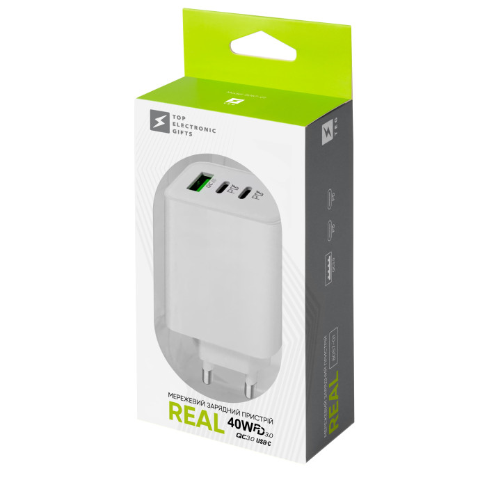 Мережевий зарядний пристрій 40W Real, TM TEG