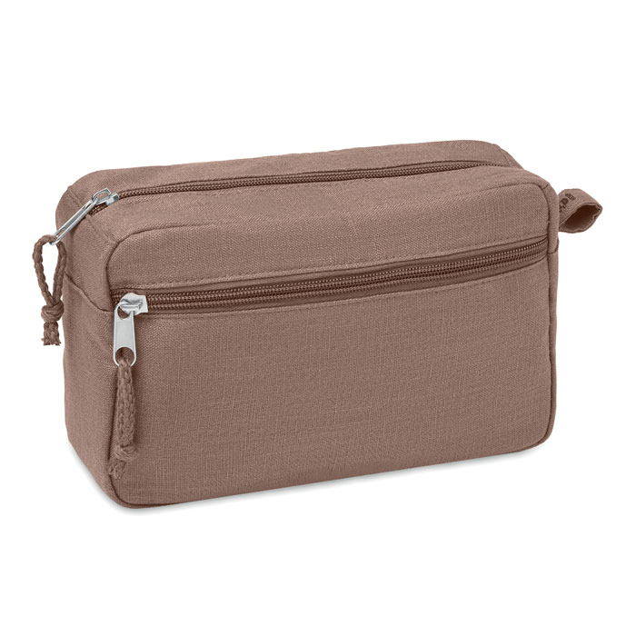 Косметичка NAIMA COSMETIC, 21x8х13 cм, конопля — чорний